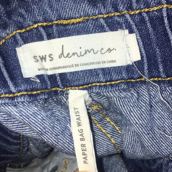 High Waisted Paper Bag Denim Mom Jeans - Picture 6 of 6